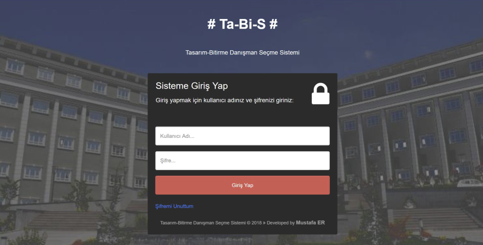 Thesis - Graduate Advisor Selection System - (TABİS)